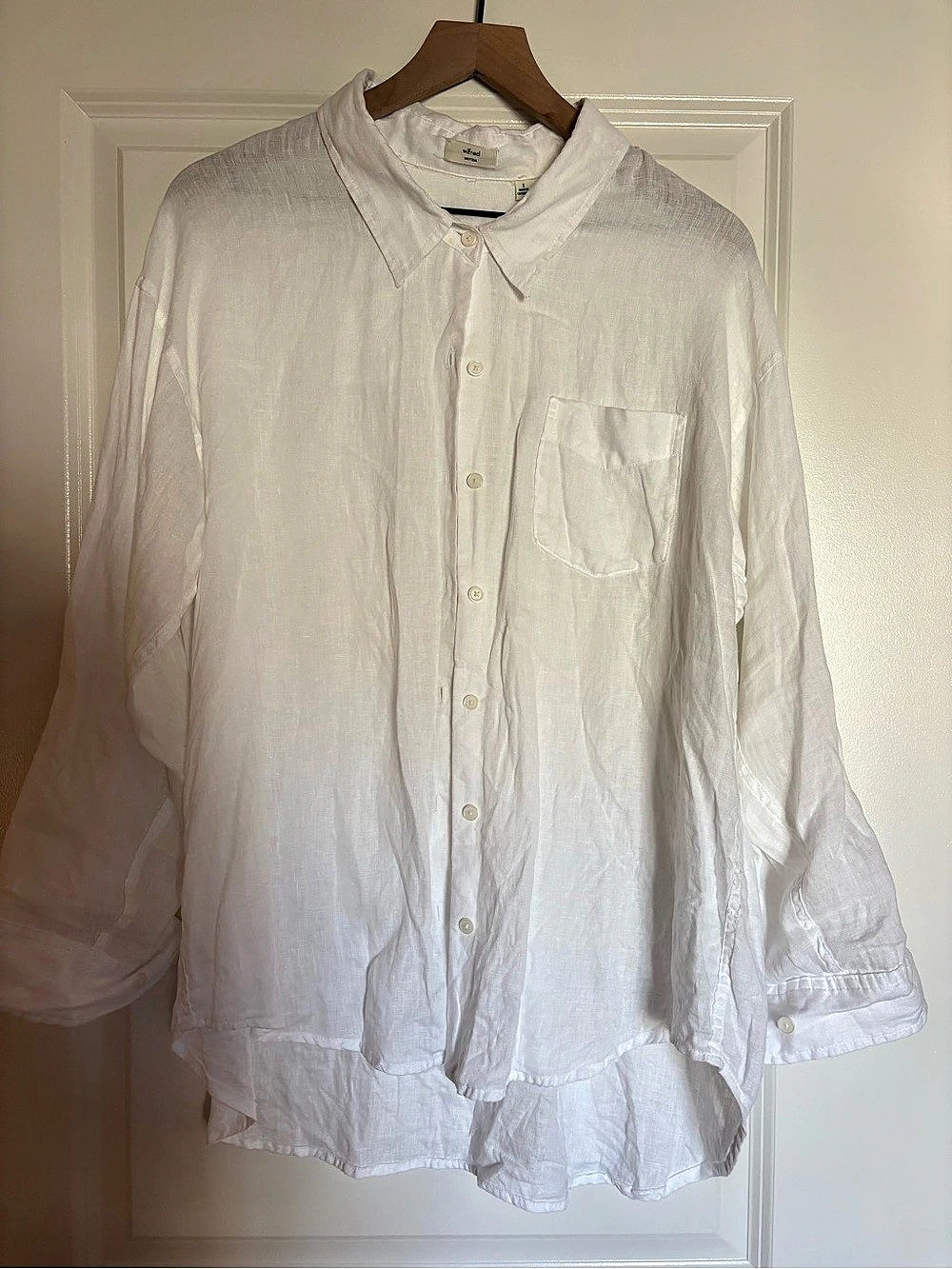 Arotzia Wilfred Relaxed Linen Shirt White Size Small